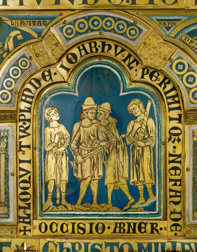 Joab zabija Abnera, byłego generała króla Saula, który przeszedł na stronę króla Dawida. autorstwa Nicholas of Verdun