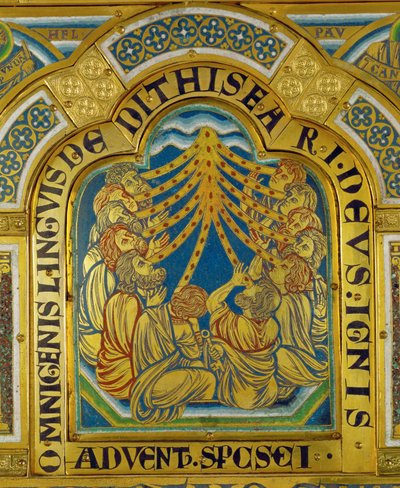 Zesłanie Ducha Świętego, z ołtarza Verdun ... autorstwa Nicholas of Verdun