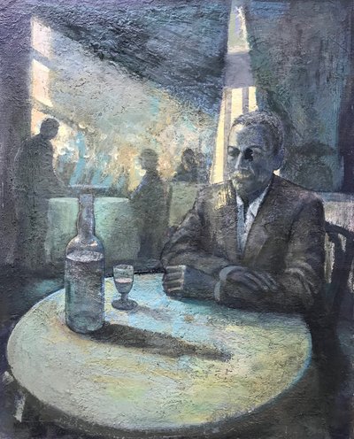 Woda ognista, 2018-23 (olej na płycie) autorstwa Nick Williams