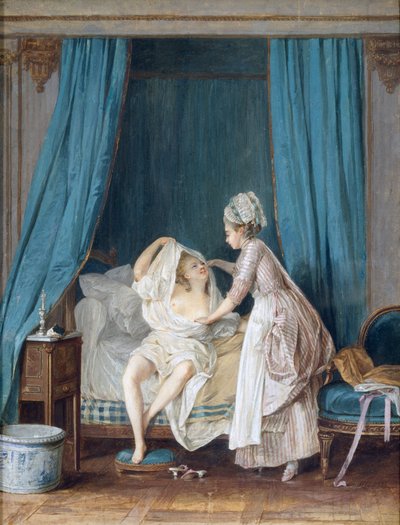Pani wstająca z łóżka, 1776 autorstwa Niclas II Lafrensen