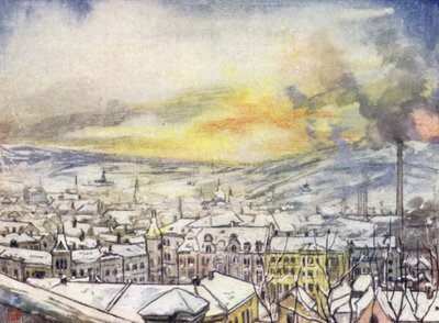 Norwegia: Christiania z lotu ptaka (kolor lito) autorstwa Nico Jungman