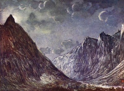 Norwegia: Romsdals Horn (kolor lito) autorstwa Nico Jungman