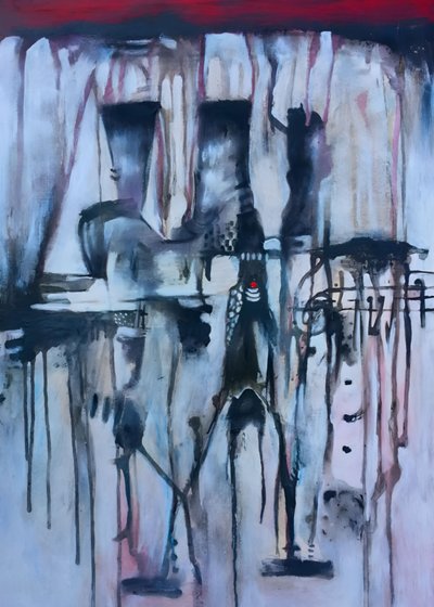 Abstrakcyjne figury Red Dot autorstwa Nico Phooko