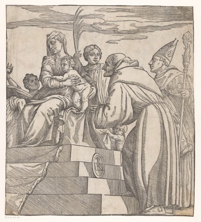 Doge Francesco Donato klęka przed Maryją i Chrystusem (prawa połowa) autorstwa Nicolò Boldrini (attributed to)