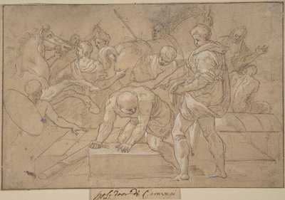 Studium kompozycji sceny historycznej dla Chapelle de Guise, XVI wiek. autorstwa Nicolò dell