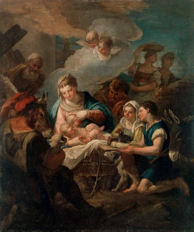 Adoracja Dzieciątka Jezus, XVIII w. autorstwa Nicola Grassi