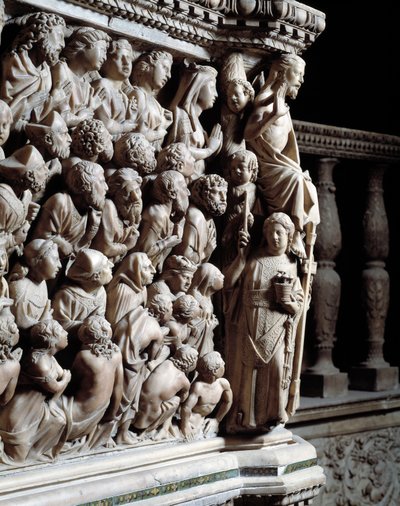 Sąd Ostateczny, wybrany, fragment z Ambony autorstwa Nicola Pisano