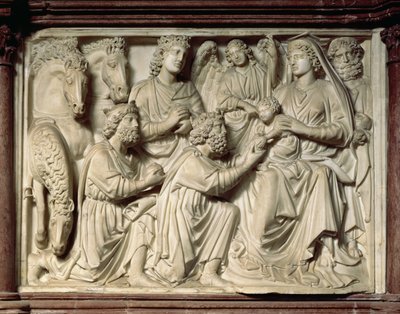 Płaskorzeźba przedstawiająca Pokłon Trzech Króli z ambony, 1260 autorstwa Nicola Pisano