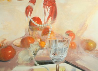 Kot z rybą, 2011 (olej na płótnie) autorstwa Nicola Pucci