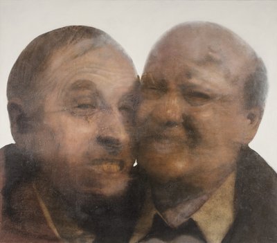 Zderzenie twarzy, 2004 (olej na płótnie) autorstwa Nicola Pucci