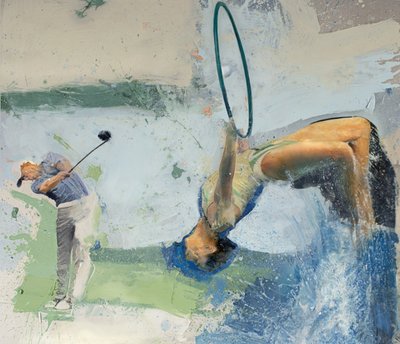 Golfiarz z nurkiem i obręczą, 2023 (olej na płótnie) autorstwa Nicola Pucci