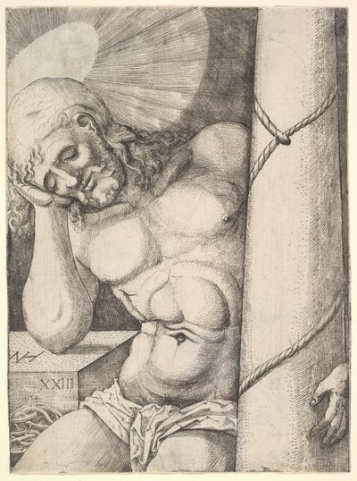Mąż boleści przy kolumnie, 1523. autorstwa Nicolaas Hogenberg