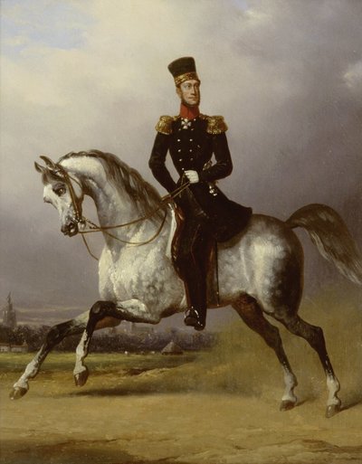 Portret konny Wilhelma II, króla Holandii autorstwa Nicolaas Pieneman (attributed to)