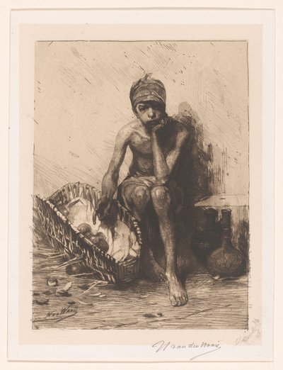 sprzedawca owoców autorstwa Nicolaas van der Waay (signed by artist)