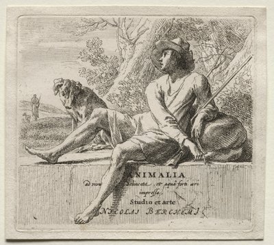 Animalia: Frontyspis, Owczarek i Pies autorstwa Nicolaes Berchem