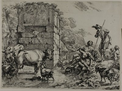 Krowa pijąca autorstwa Nicolaes Berchem
