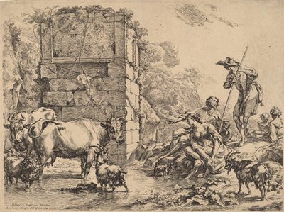 Picie krów, 1680. autorstwa Nicolaes Berchem