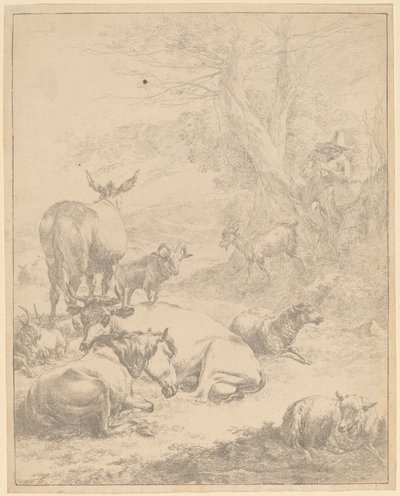 Odpoczywające stado. autorstwa Nicolaes Berchem