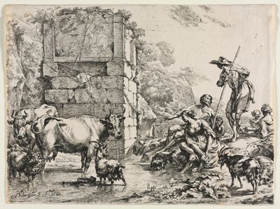 Krowa pijąca autorstwa Nicolaes Berchem