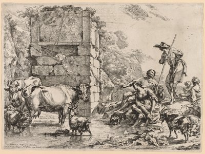 Krowa pijąca autorstwa Nicolaes Berchem