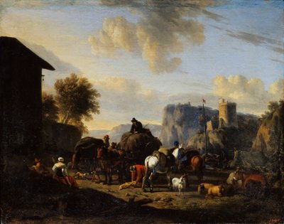 Reszta konwoju, XVII wiek autorstwa Nicolaes Pietersz. Berchem