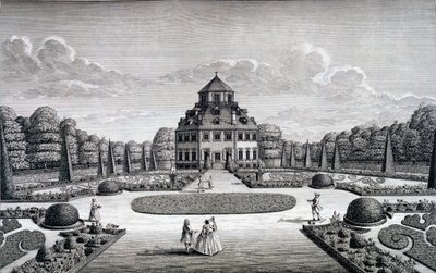 Widok na dom i ogród Frydenlund autorstwa Nicolaes Jansz Visscher