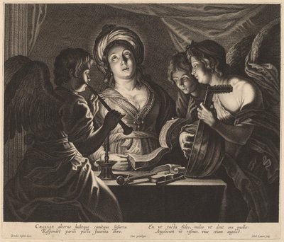 Św. Cecylii w towarzystwie Niebiańskich Muzyków autorstwa Nicolaes Lauwers after Gerard Seghers