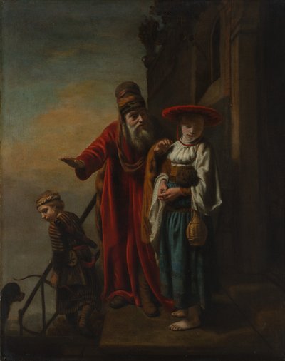 Abraham odprawa Hagar i Ismaela, 1653. autorstwa Nicolaes Maes