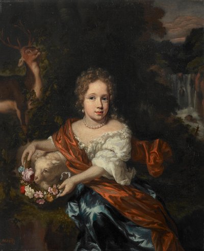 Holenderski: Portret nieznanej dziewczyny Portret nieznanej dziewczyny autorstwa Nicolaes Maes