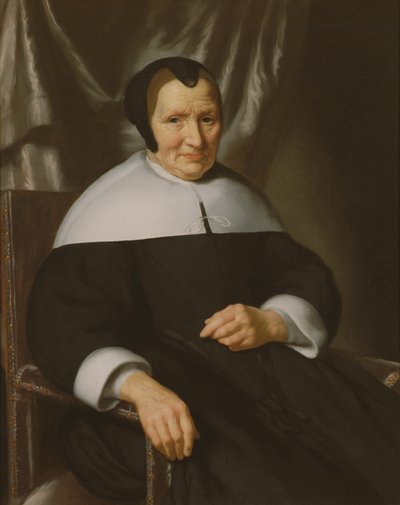 Portret damy siedzącej w fotelu autorstwa Nicolaes Maes