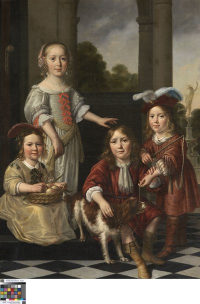 Portret czworga dzieci autorstwa Nicolaes Maes