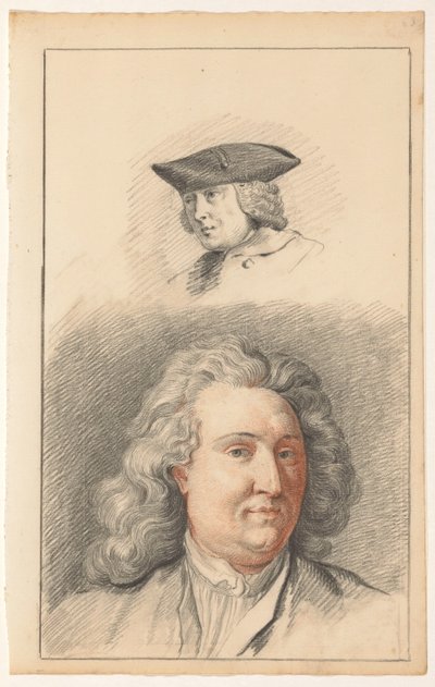 Dwie głowy mężczyzn autorstwa Nicolaes Muys
