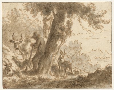 Pasterz i jego bydło pod drzewem” autorstwa Nicolaes Pietersz Berchem (possibly)