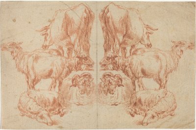 Cztery owce i krowa autorstwa Nicolaes Pietersz Berchem