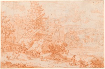 Północny krajobraz fantasy przywołujący Tivoli autorstwa Nicolaes Pietersz Berchem