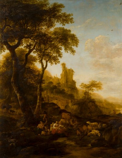 Krajobraz pasterski, ok. 1640-83 (olej na desce) autorstwa Nicolaes Pietersz. Berchem