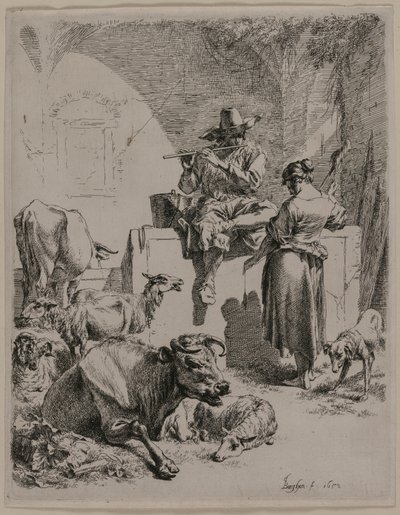 Pasterz, 1652. autorstwa Nicolaes Pietersz. Berchem