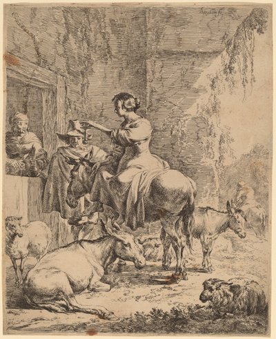 Odpoczynek przed karczmą autorstwa Nicolaes Pietersz Berchem