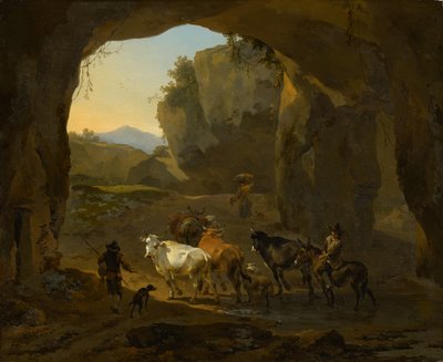 Pasterze w grocie autorstwa Nicolaes Pietersz. Berchem