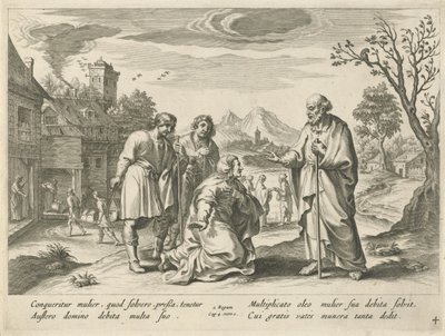 Elisa pomaga biednej wdowie Historia Elisy (tytuł serii) autorstwa Nicolaes Ryckmans
