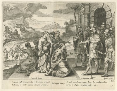 Jefte pozwala swojej córce iść w góry Historia Jeftego (tytuł serii) autorstwa Nicolaes Ryckmans