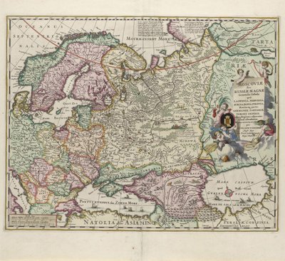 Mapa Rosji, druga połowa XVII wieku autorstwa Nicolaes Visscher