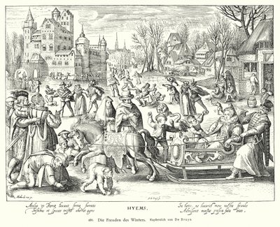 Radości zimy (grawerowanie miedzi) autorstwa Nicolaes de (after) Bruyn