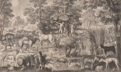 Adam i Ewa w raju, 1631., 1631. autorstwa Nicolaes de Bruyn