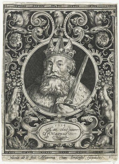 Karol Wielki, król Franków, 1594 autorstwa Nicolaes de Bruyn