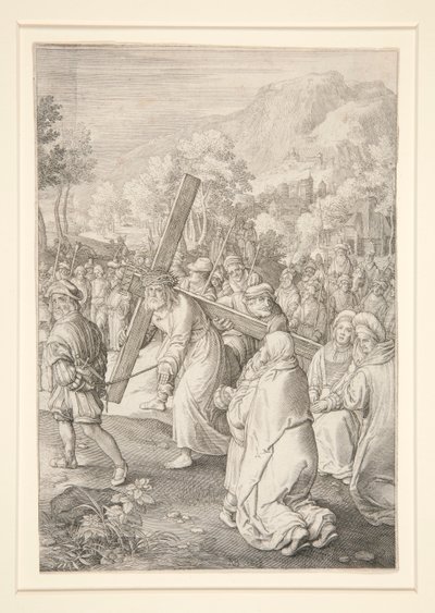Chrystus niosący krzyż (seria pasyjna) autorstwa Nicolaes de Bruyn