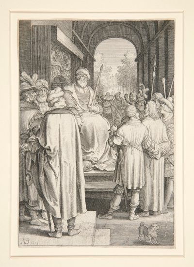 Chrystus przed Piłatem (seria pasyjna) autorstwa Nicolaes de Bruyn