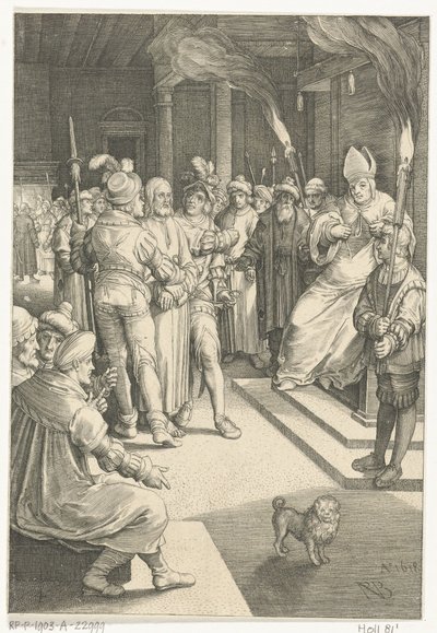 Chrystus przed Kajfaszem Pasja (tytuł serii) autorstwa Nicolaes de Bruyn