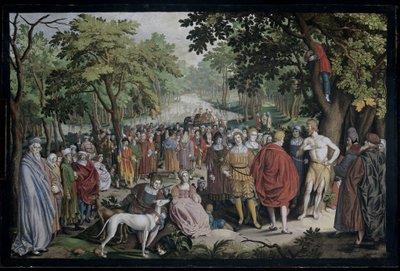 Głoszenie Jana Chrzciciela nad brzegiem Jordanu autorstwa Nicolaes de Bruyn