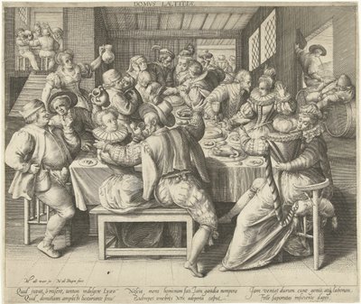 Een huis volfestrumoer Dom Radości (tytuł na obiekcie) autorstwa Nicolaes de Bruyn